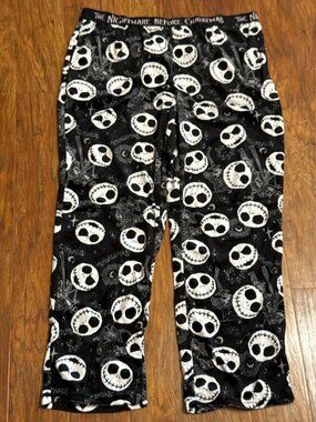 Nightmare Before Christmas Allover Jack Women Velour Sleep Pants XL(16-18)